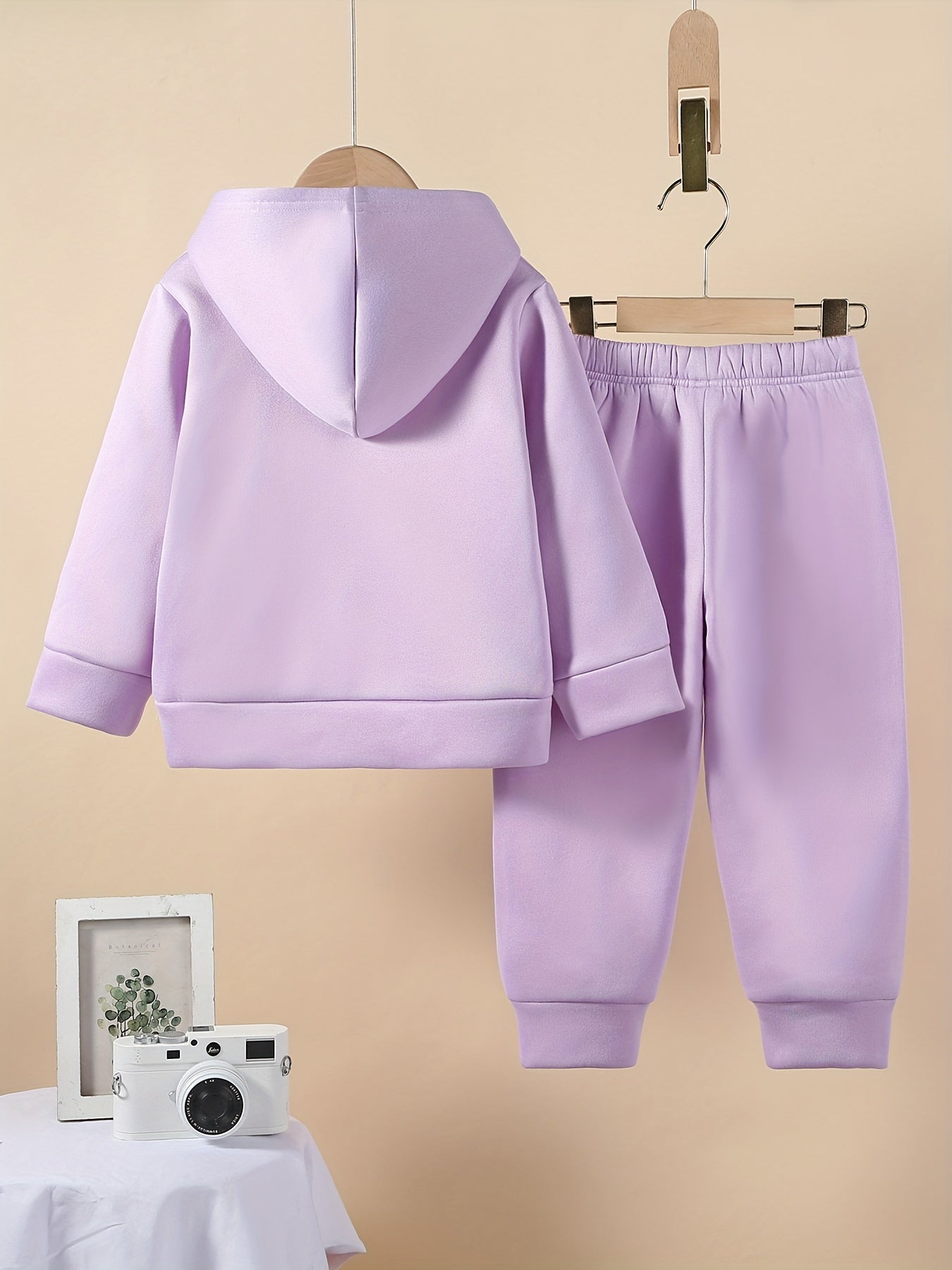 Girl's Cartoon Flower Rainbow Print 2pcs Co Ord Set - Long Sleeve Hoodie & Sweatpants