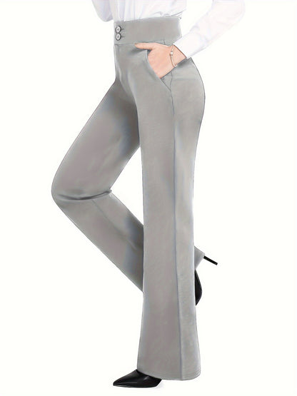 Solid High Waist Loose Pants