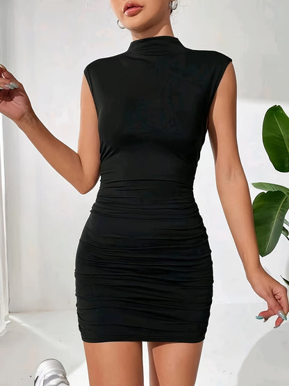 Mock Neck Dress & Sleeveless Mini Dress