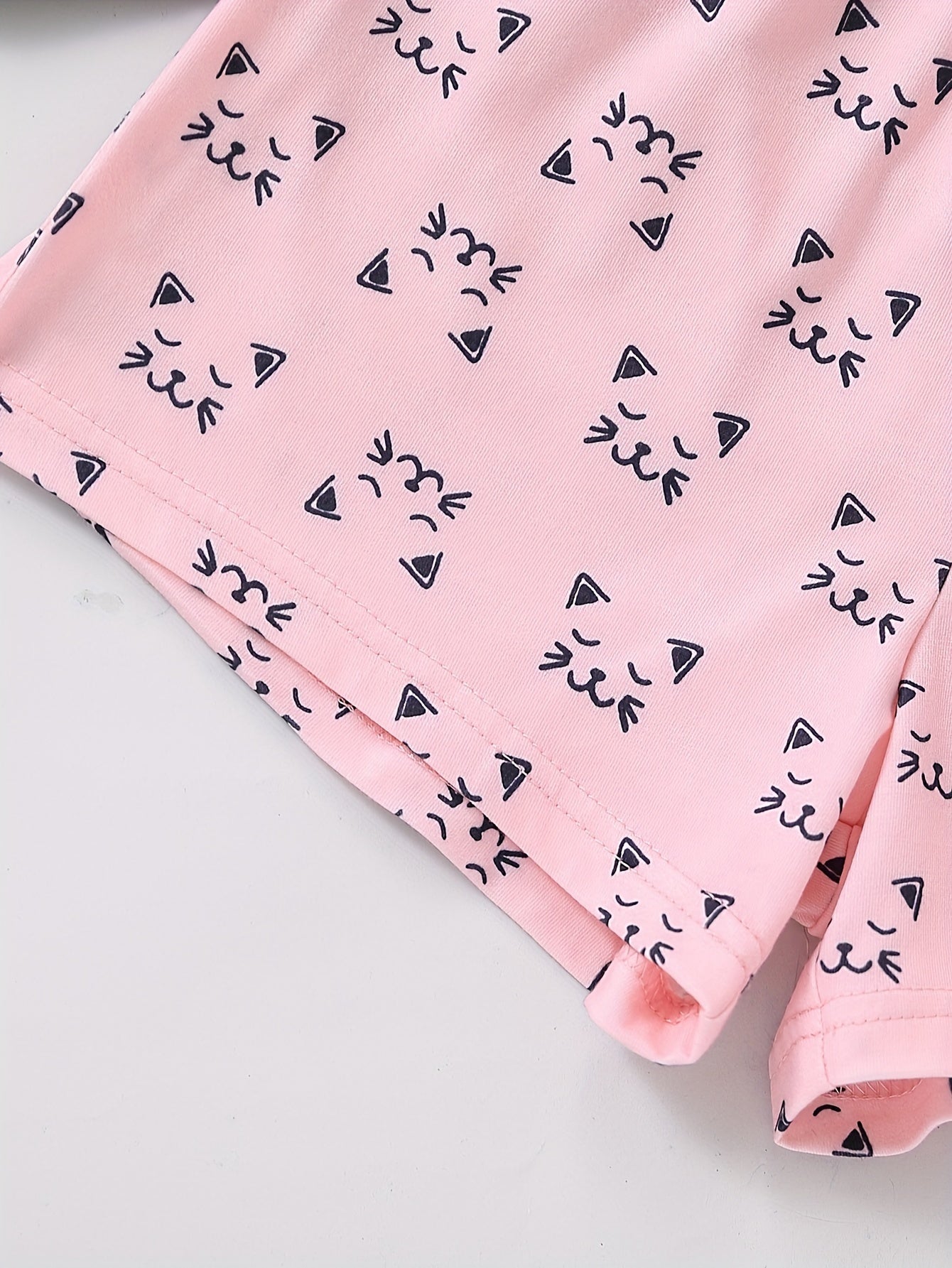 Girls 6-Piece Los Angeles Letter Pattern Pajama Set - Short T-Shirts & Shorts