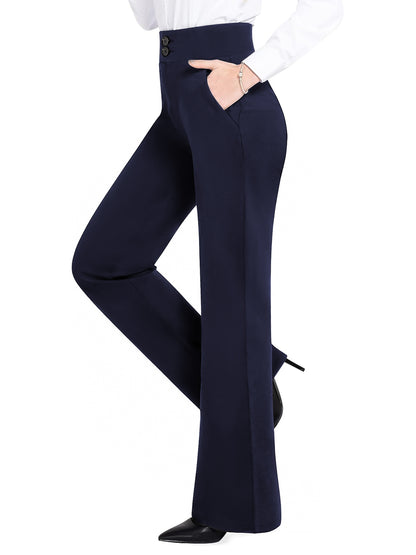 Solid High Waist Loose Pants