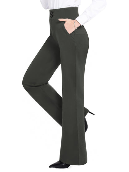 Solid High Waist Loose Pants