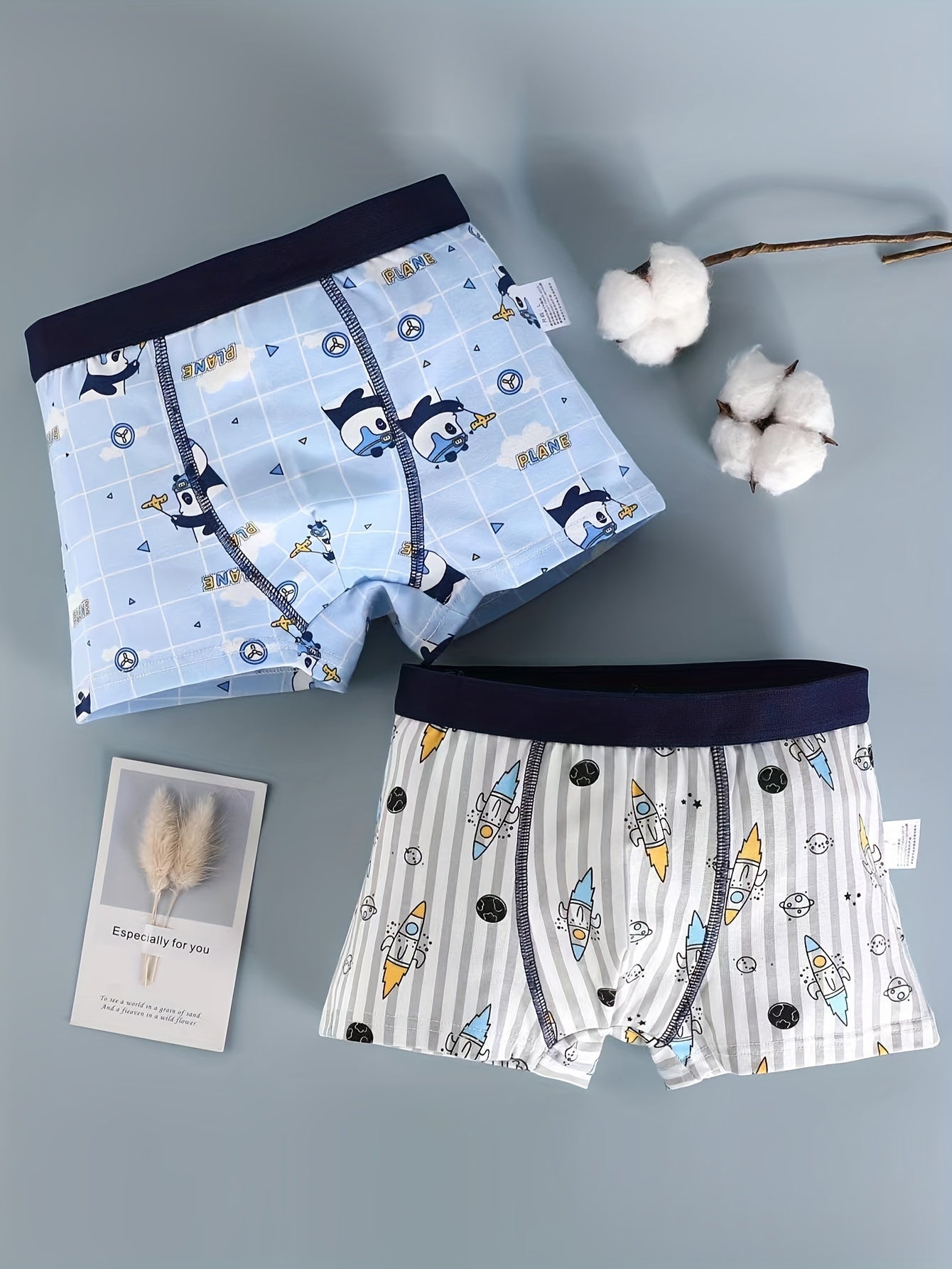 8pcs boys'  Panties Cartoon Print Soft Breathable Cotton Underwear Clothes