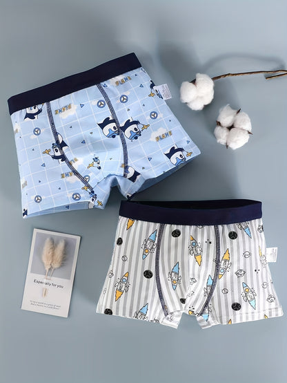 8pcs boys'  Panties Cartoon Print Soft Breathable Cotton Underwear Clothes
