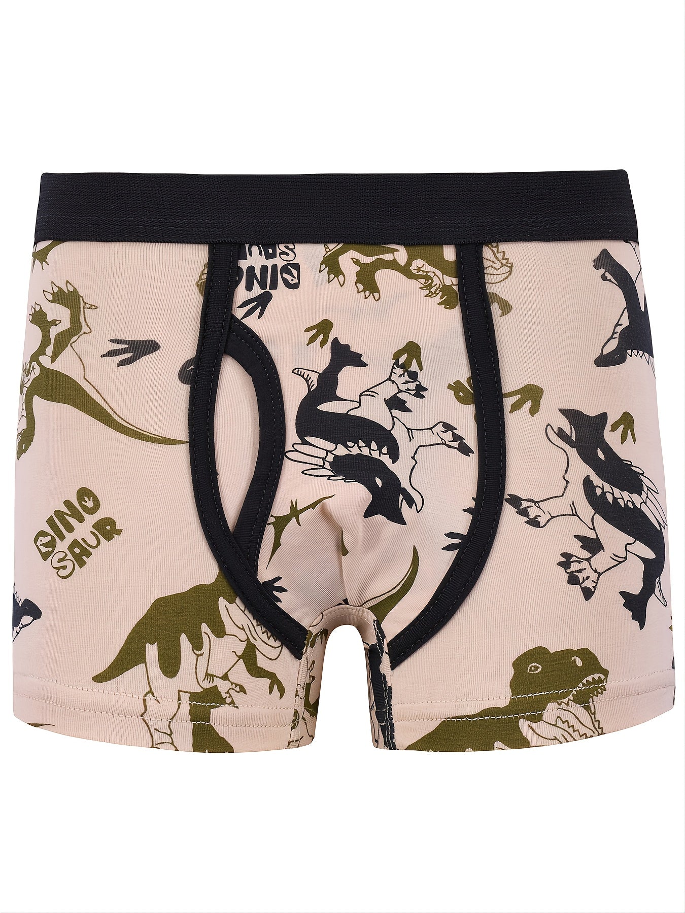 5pcs Boys Cartoon Construction Vehicle Dinosaur Shark Pattern Cotton Boxer Briefs