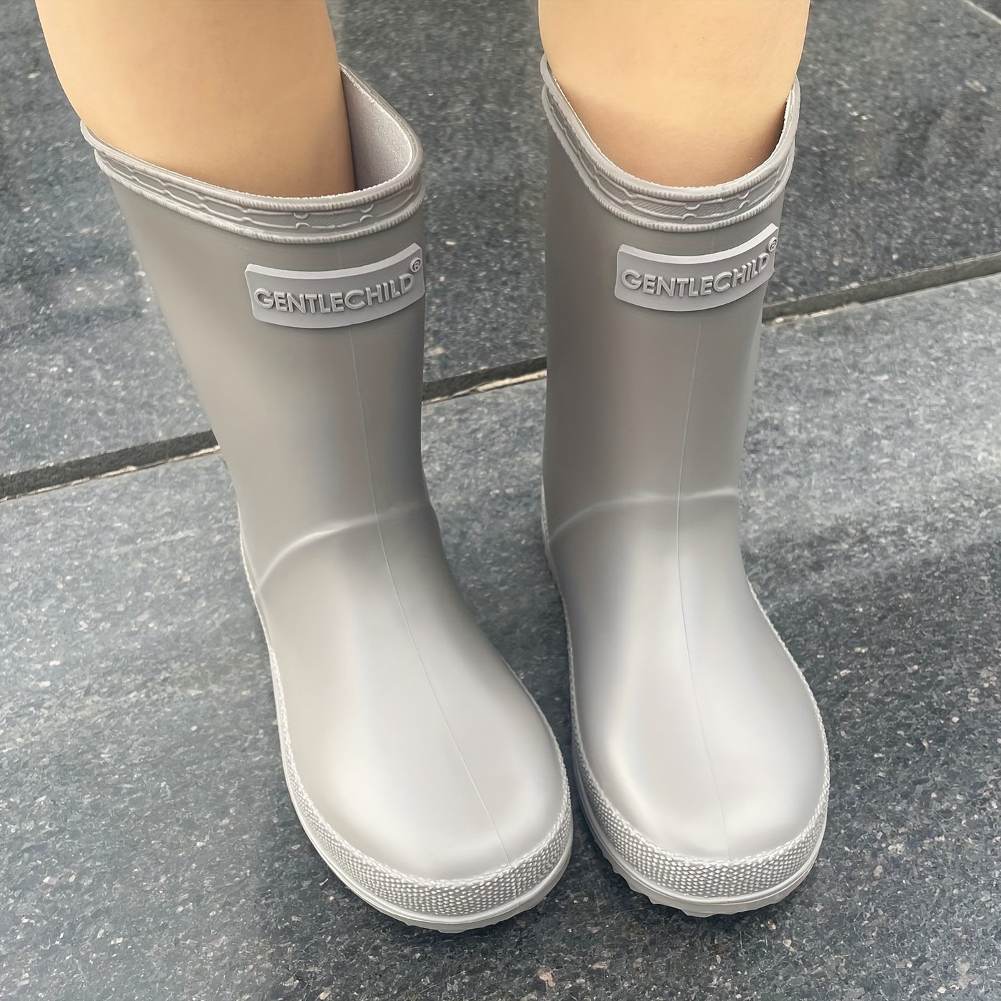 Boy's Solid Colour Classic Waterproof Rain Boots