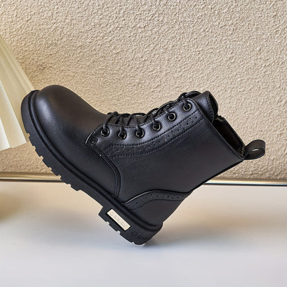Stylish Zip-Up Solid Color Boots for Girls