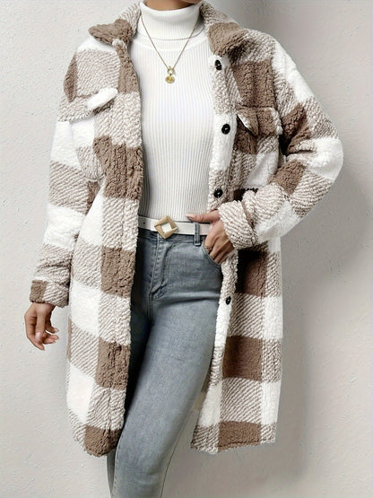 Casual Button Front Long Sleeve Outerwear, Women's Clothing