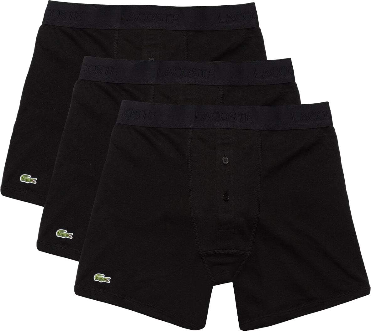 Lacoste Men's Essentials Classic 3 Pack 100% Cotton Boxer Briefs