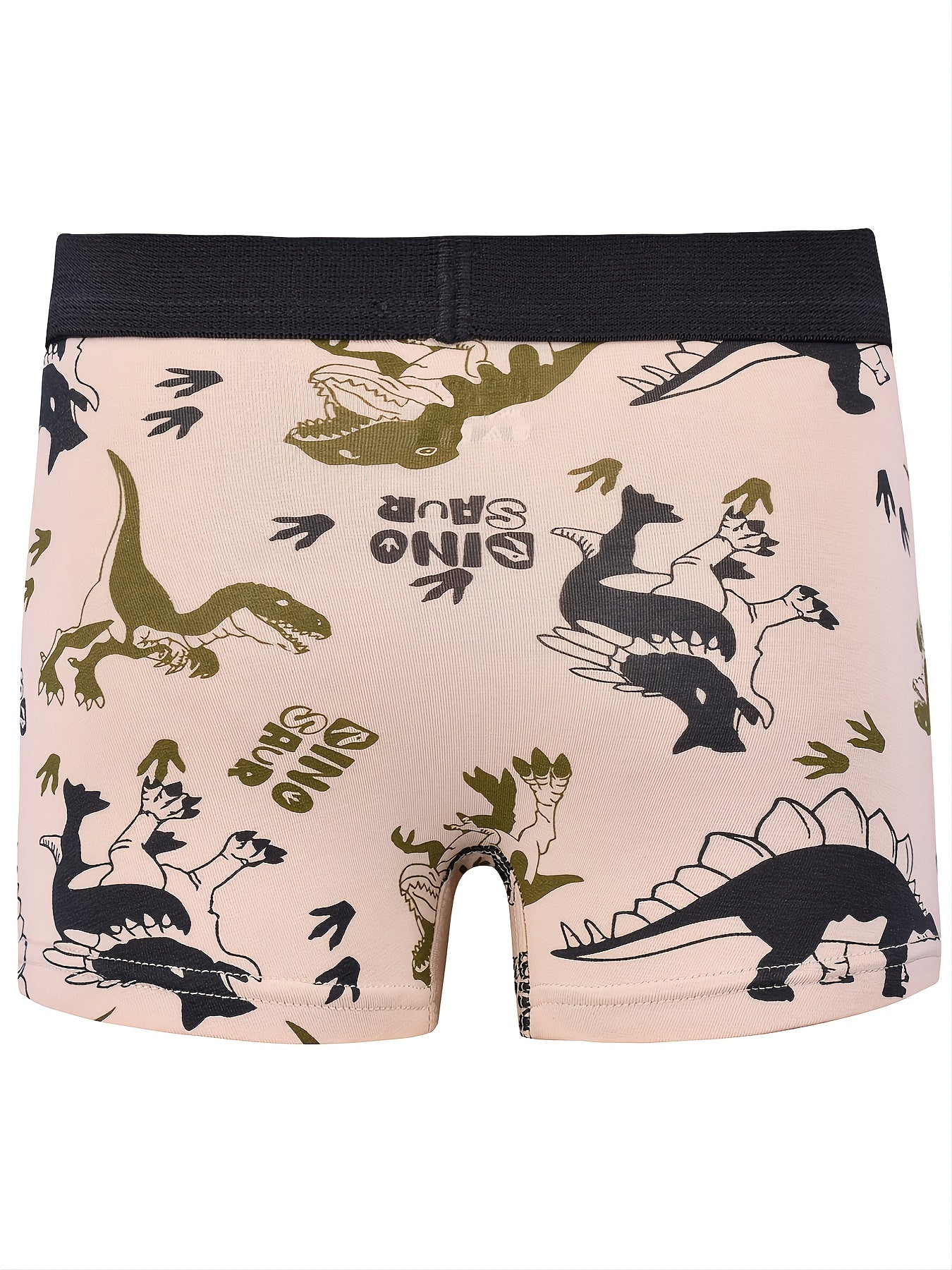 5pcs Boys Cartoon Construction Vehicle Dinosaur Shark Pattern Cotton Boxer Briefs