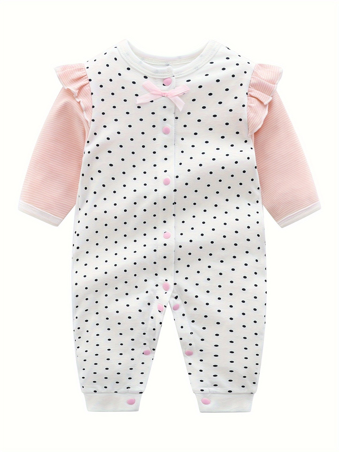 Baby's Polka Dots Print Cotton Bodysuit & Infant Girl's Onesie