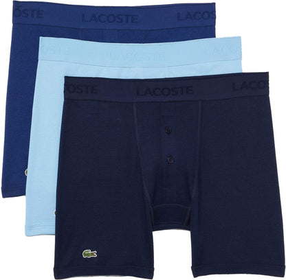 Lacoste Men's Essentials Classic 3 Pack 100% Cotton Boxer Briefs