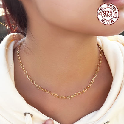 Minimalist 925 Sterling Silver Heart Necklace