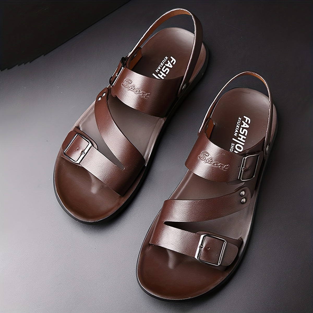 Men's Sandals Leather Shoes For Outdoor Beach, Spring And Summer