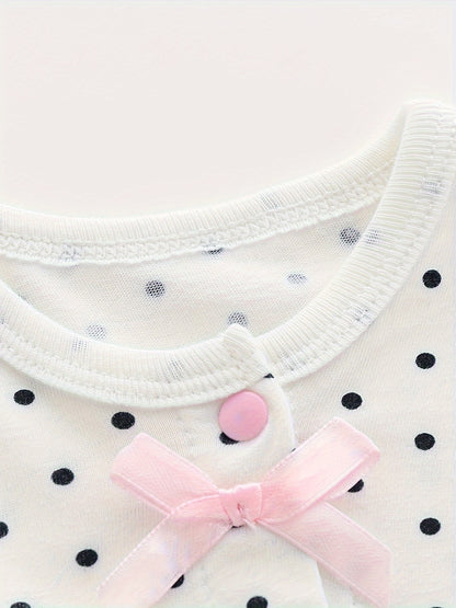 Baby's Polka Dots Print Cotton Bodysuit & Infant Girl's Onesie