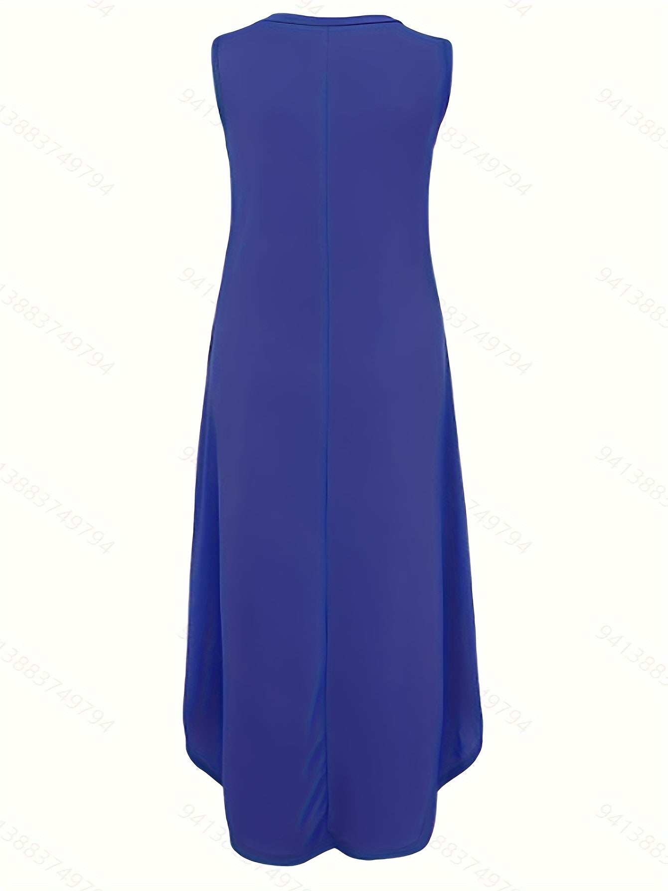 Solid Color Crew Neck Maxi Dress