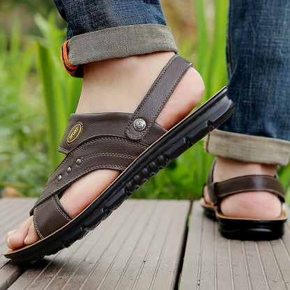 Men's Vintage Top Grain Cow Leather Upper Sandals