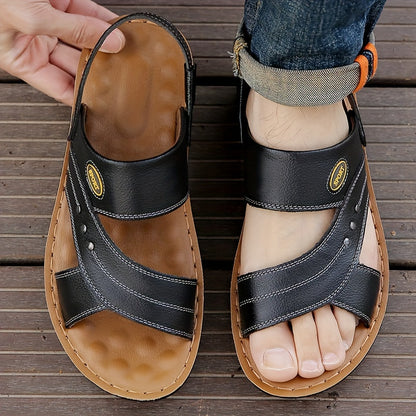Men's Vintage Top Grain Cow Leather Upper Sandals