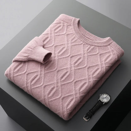 Men's Round Neck Knitted Pullover Sweater