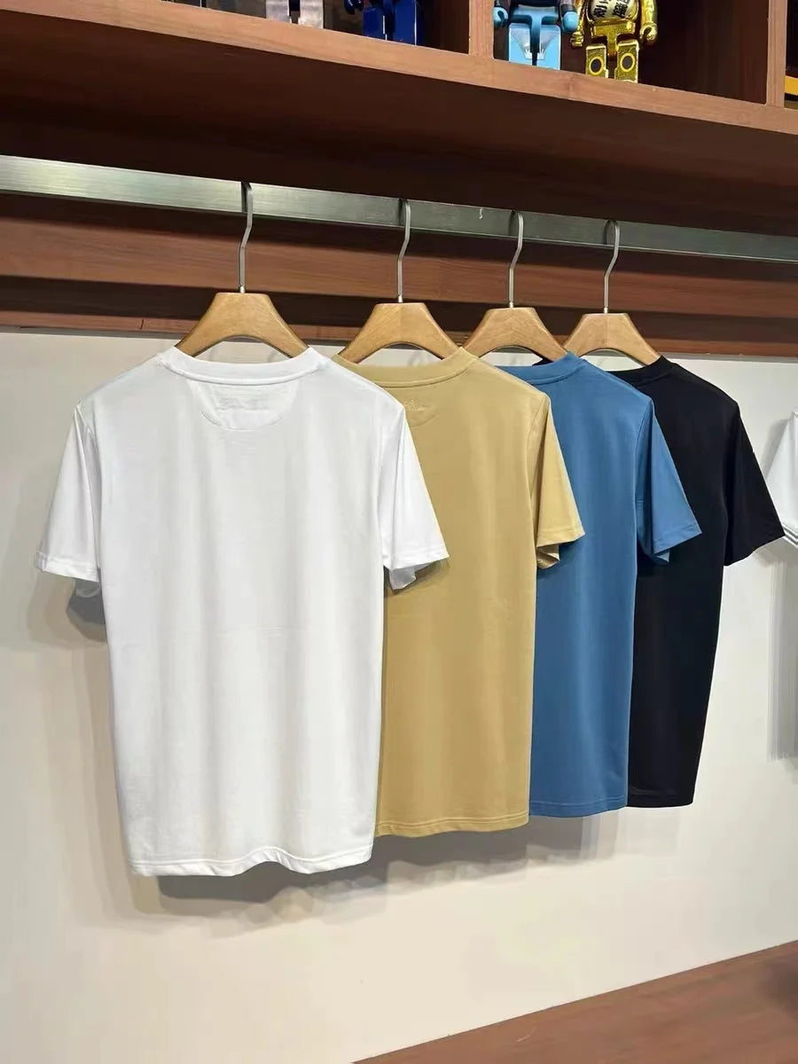 Slim and Simple Solid Round Neck Men's Casual Short Sleeve T-Shirt