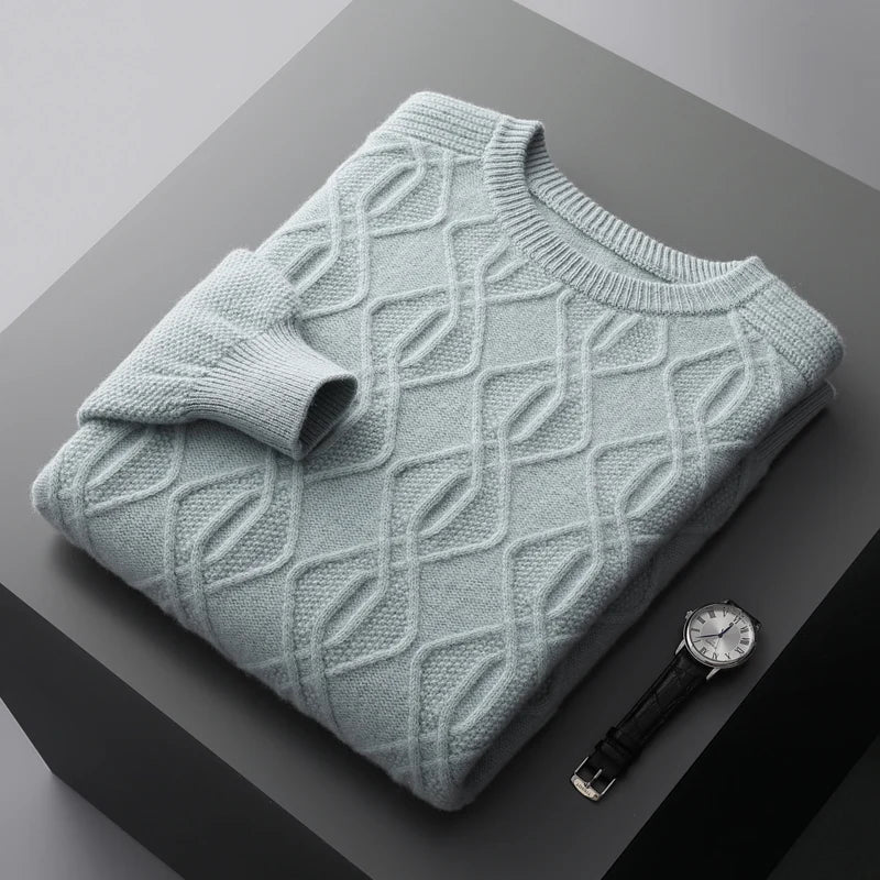 Men's Round Neck Knitted Pullover Sweater