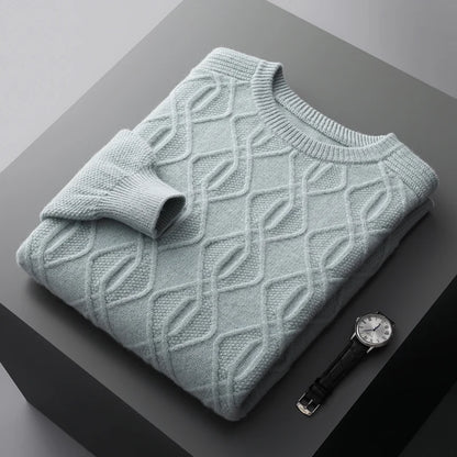 Men's Round Neck Knitted Pullover Sweater