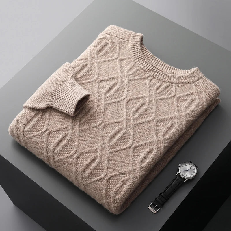 Men's Round Neck Knitted Pullover Sweater