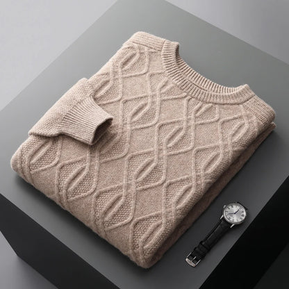 Men's Round Neck Knitted Pullover Sweater