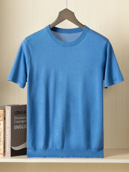 Summer Short Sleeve Knitted Pullover Tee