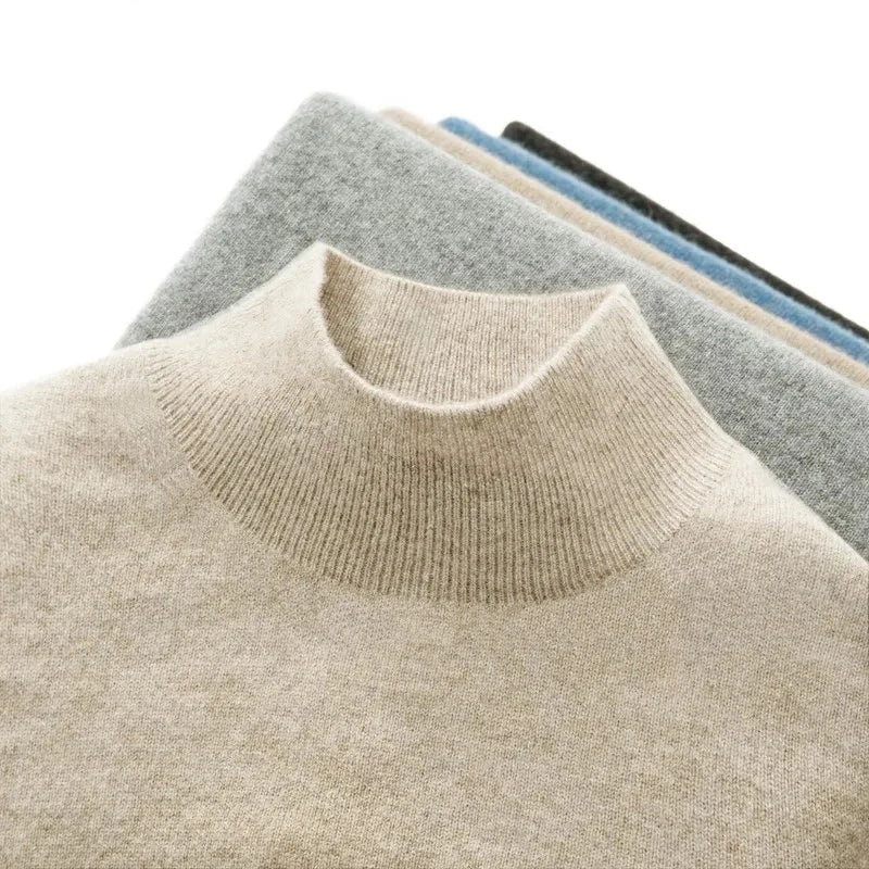Autumn Half Collar Pullover, Long Sleeve Soft Knit Top