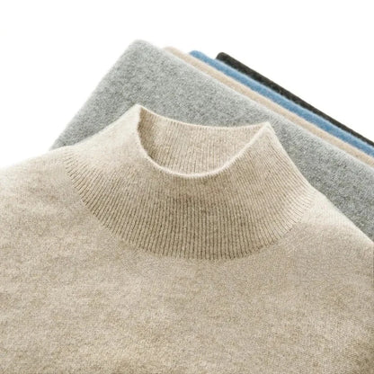 Autumn Half Collar Pullover, Long Sleeve Soft Knit Top