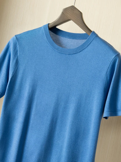 Summer Short Sleeve Knitted Pullover Tee