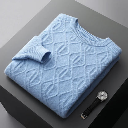 Men's Round Neck Knitted Pullover Sweater