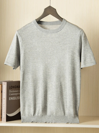 Summer Short Sleeve Knitted Pullover Tee