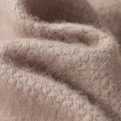 Autumn/Winter Solid Polo Neck Casual Knitted Pullover