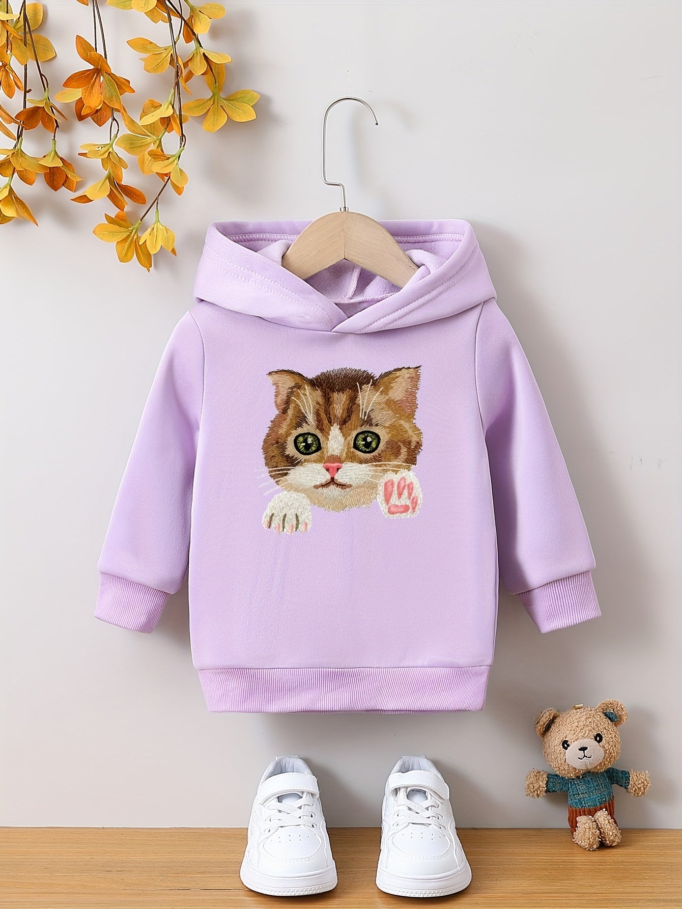 Toddler Girls Long Sleeve Hooded Sweatshirt