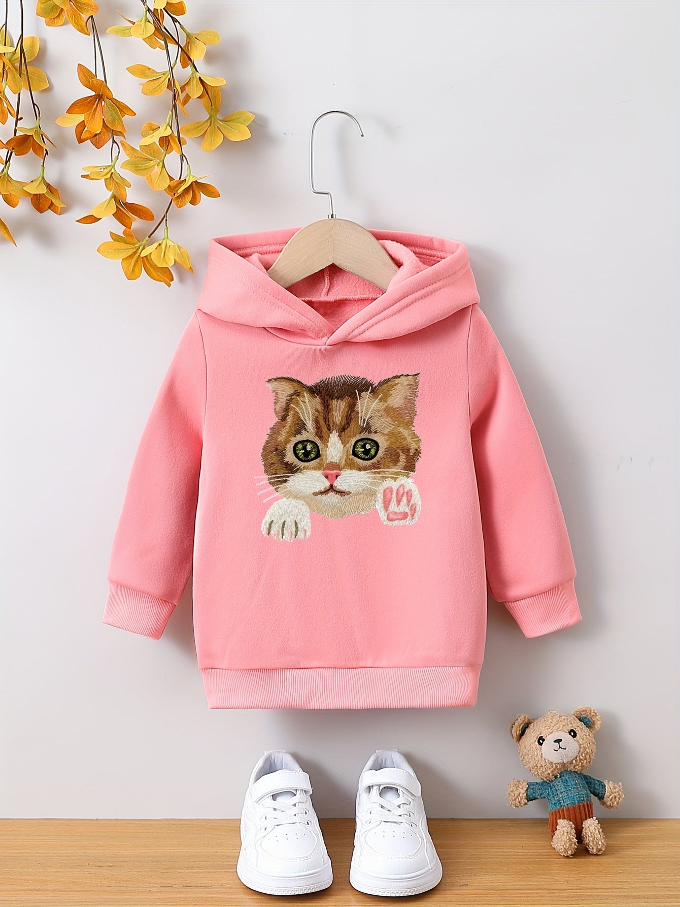 Toddler Girls Long Sleeve Hooded Sweatshirt