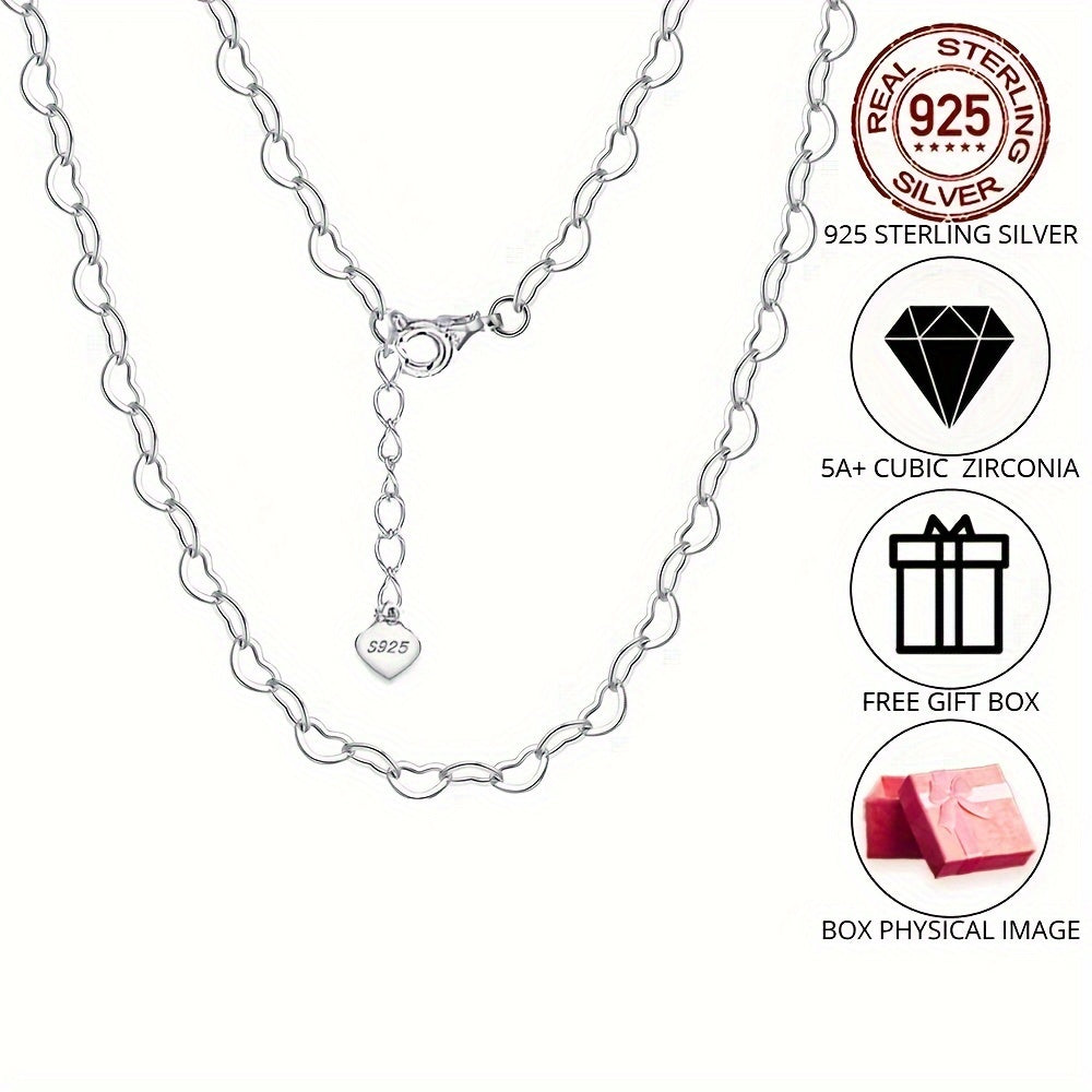 Minimalist 925 Sterling Silver Heart Necklace