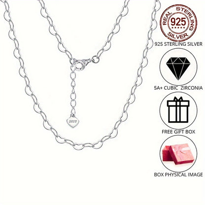 Minimalist 925 Sterling Silver Heart Necklace