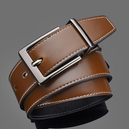 Leather Belt with Rotating Buckle Head
